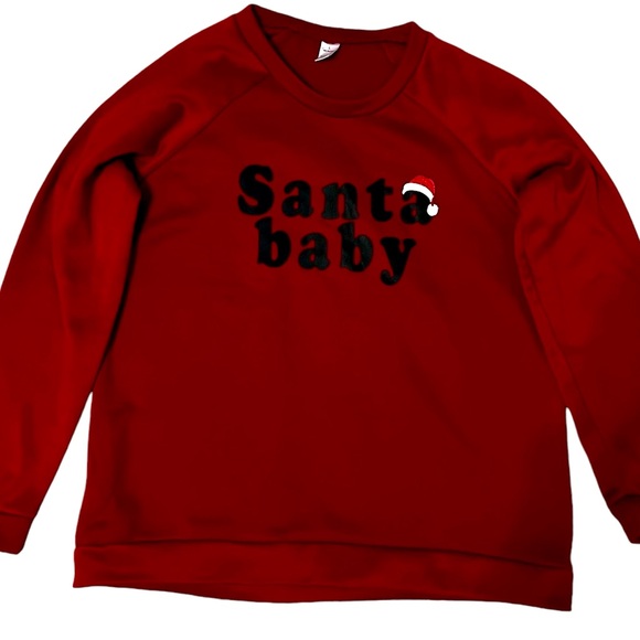 Christmas Sweatshirt Santa Baby size L - Picture 2 of 3